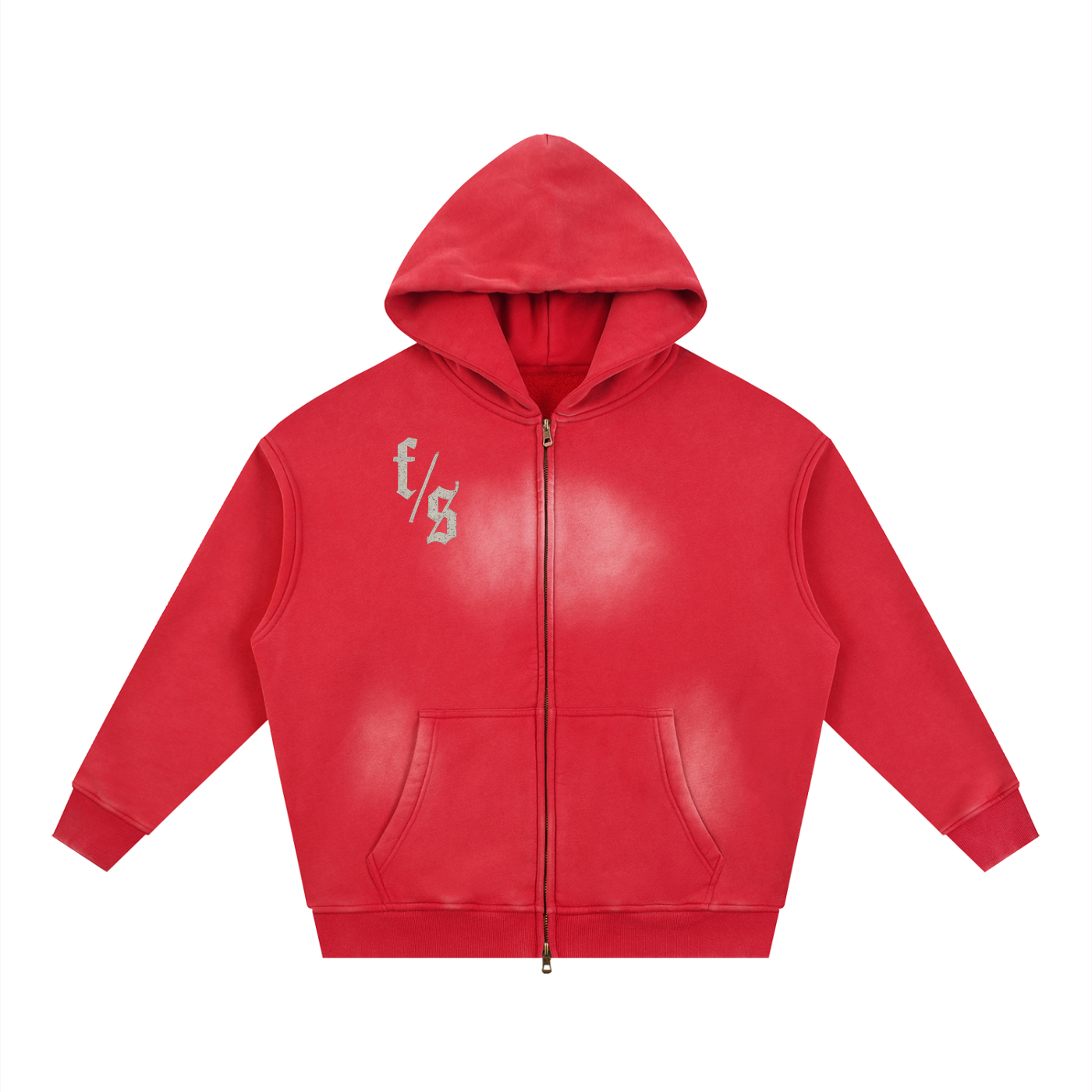 Sunfade Two-way Zipper Boxy Fleece Hoodie